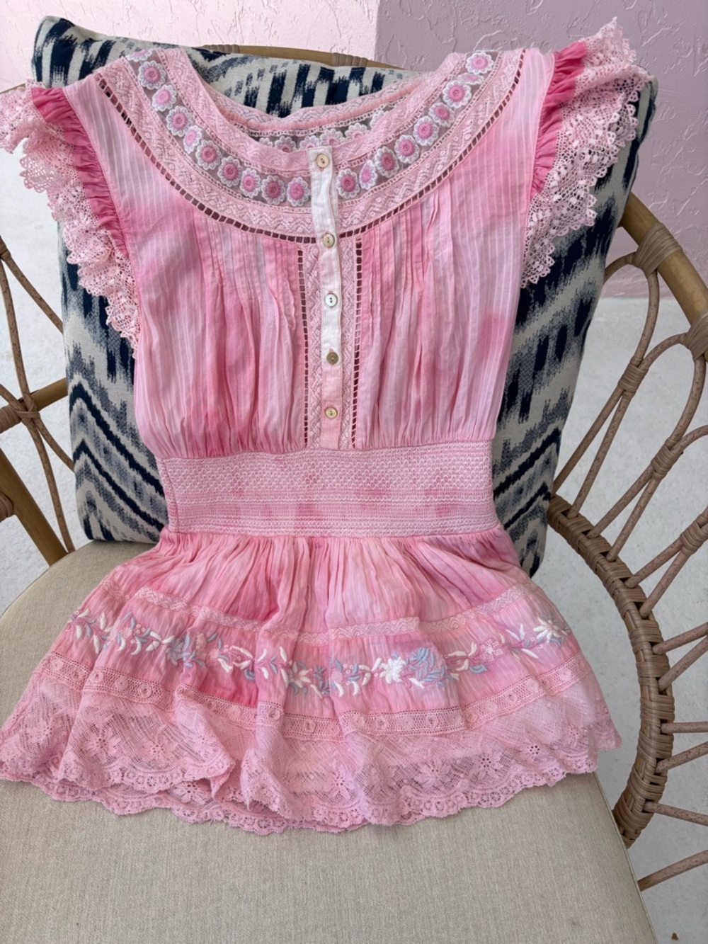 Love shack fancy pink dress size p